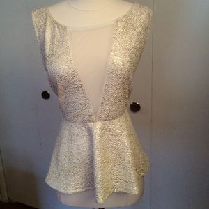 Sheer peplum top