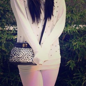 Ann Taylor leather/animal print bag