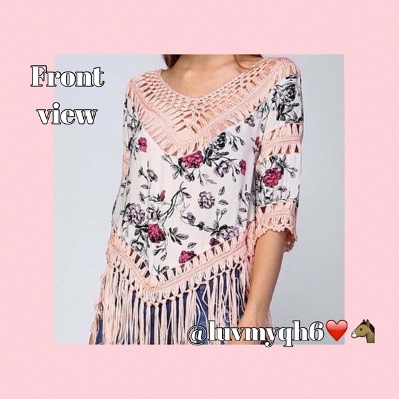 LAST ONE! π2XHPπFloral Fringe Top - Picture 2 of 3