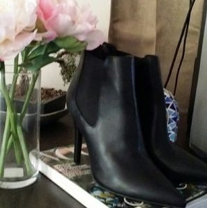 Black (faux) leather boots by A.N.A