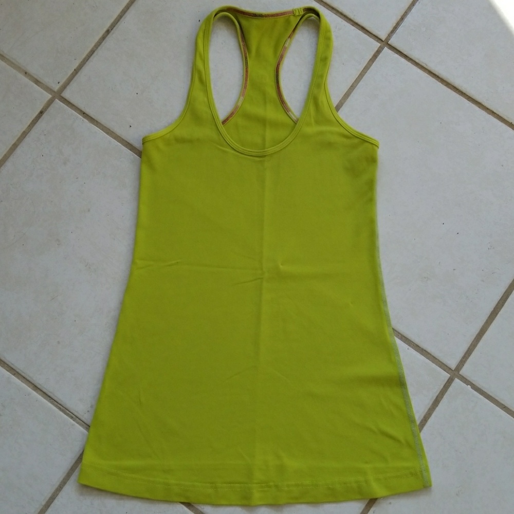 Lululemon Luon Cool Racerback Tank Top Reversible Lime Green 4