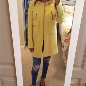 Zara yellow mid-length coat, size S