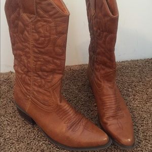 Brown cowboy-style boots