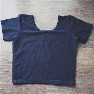 basic black crop top
