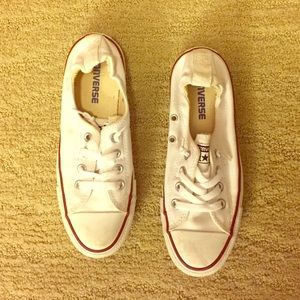 White converse Slip-ons