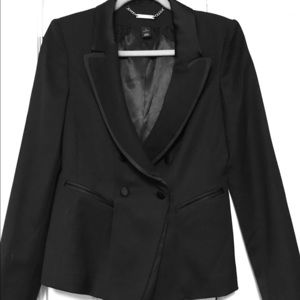 White House Black Market blazer with satin trim