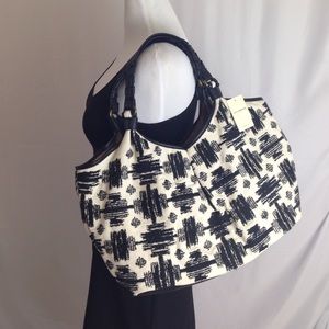 New oversized black and cream fabric bag.