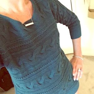BANANA REPUBLIC sweater, teal! 🌳🌰🍂