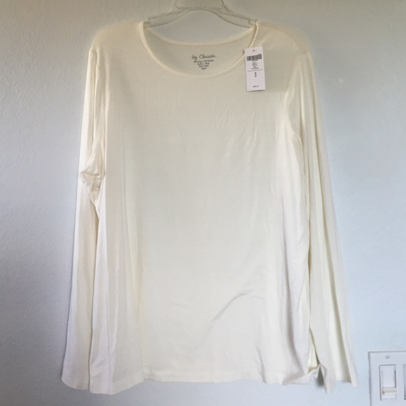Chico's White Long Sleeve Tee