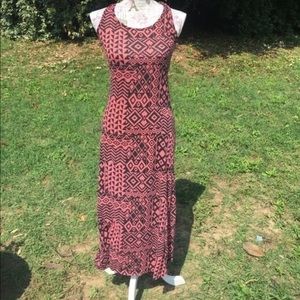 Pink and black maxi dress