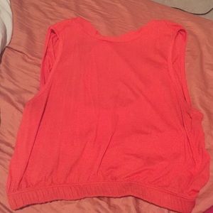 Orange High Neck Crop Top