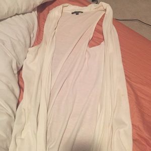Sleeveless White Cardigan