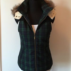 Missimo Green Vest with Fur Hood