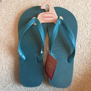 Havaianas Teal Flip Flops