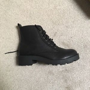 Black combat boots