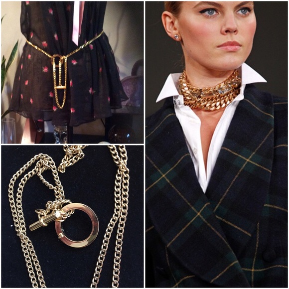 Ralph Lauren chunky gold tone chain belt & more?
