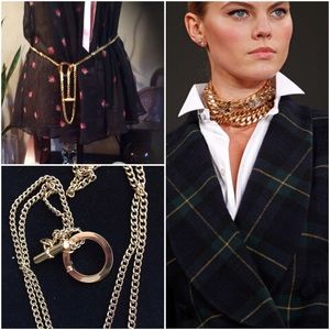 Ralph Lauren chunky gold tone chain belt & more?