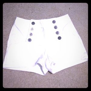 White high waisted shorts
