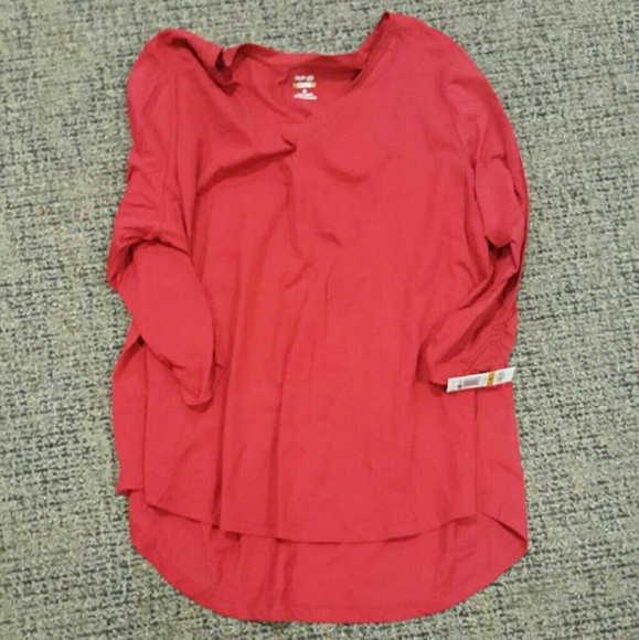 Red tee shirt 3/4 length sleeve sz 3x