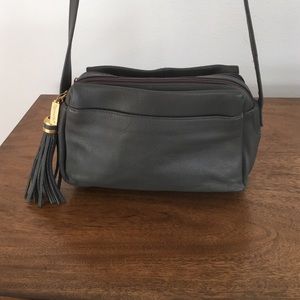 Leather tassel purse