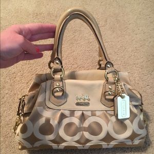 Coach light khaki satchel