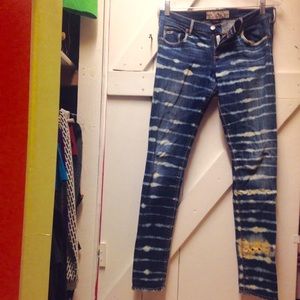 Hollister hand painted bleached skinny jeans