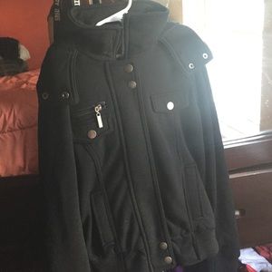 Warm jacket with turtle neck