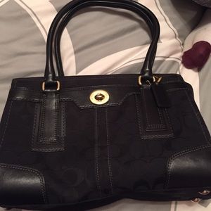 Authentic black coach shoulder bag