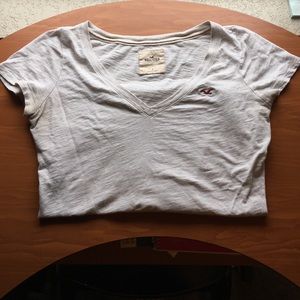Hollister tan v-neck shirt