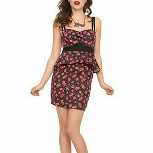 Hot Topic Peplum Dice Dress