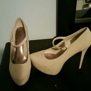 JustFab Suede Tan Heels