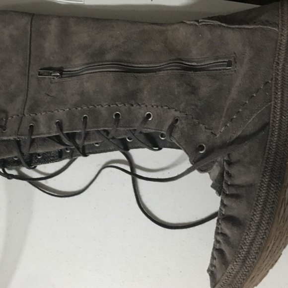 Grey lace up uggs