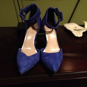 Jessica Simpson ankle strap blue heels