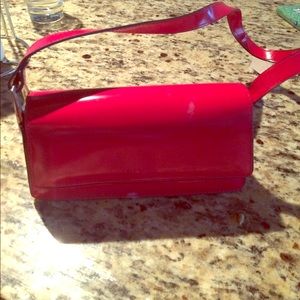 Cherry red leather small Kate Spade handbag