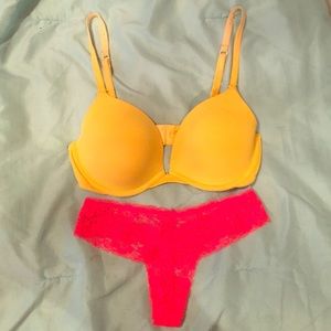 VS Neon Bra and Coral Panty + Phone Case