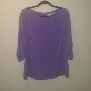 New York & Company Lavender boatneck blouse L