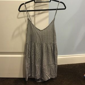 LF black and white stripped romper