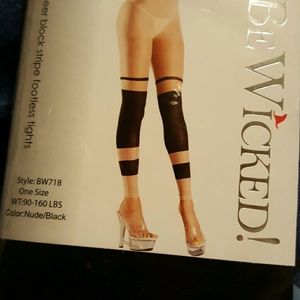 Be Wicked sheer black footless tights