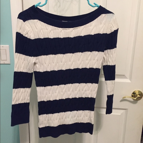 Navy and White Striped Sweater