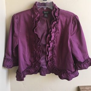 Plum jacket/blazer.