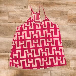 Pink geometric print top