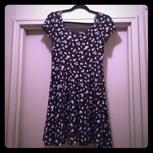 floral fit & flare short-sleeved dress