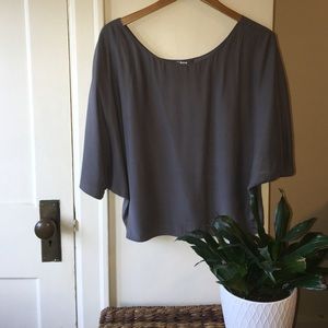 Vince Silk Dolman Sleeve Top Scoop Back