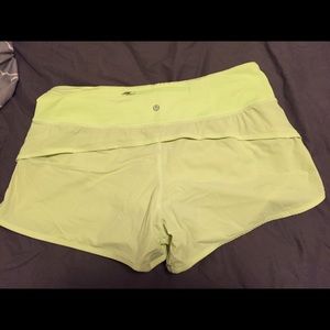 Lime green lululemon shorts