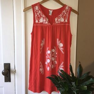 Red Embroidered Top F21