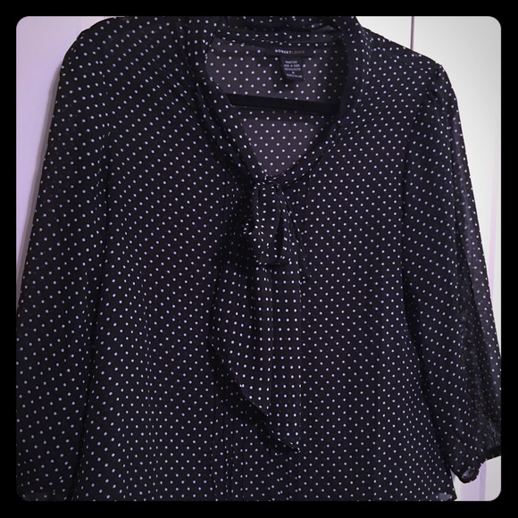 Black with small white polka dots blouse
