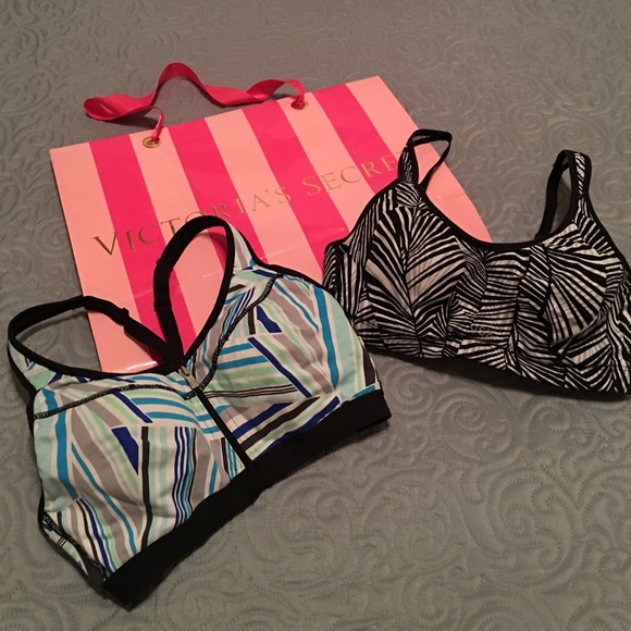 Two Victoria's Secret sports bras size 34B