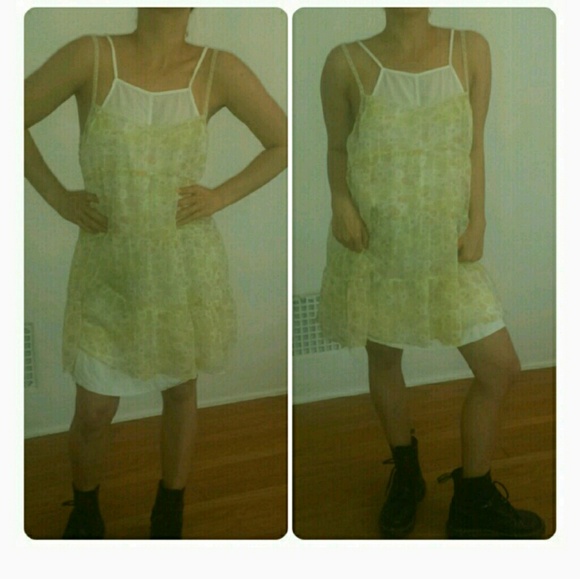 Free people tiered chiffon slip dress - Picture 2 of 5