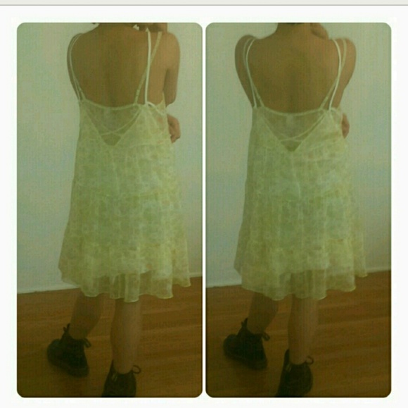 Free people tiered chiffon slip dress - Picture 3 of 5
