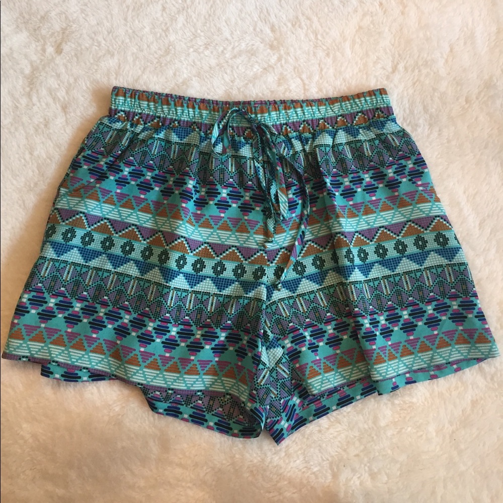 Turquoise Soft Shorts with Pockets